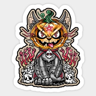 Halloween - Cat with Pumpkin head Sticker